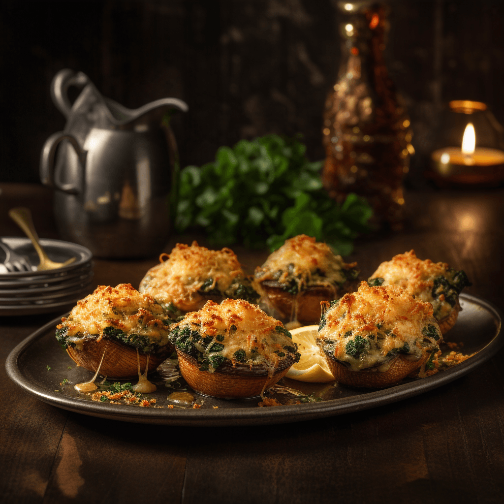 Shrimp Rockefeller Stuffed Cremini Mushrooms 1
